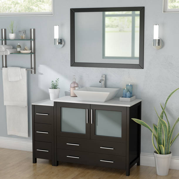 Wade Logan® Karson 30'' Single Bathroom Vanity with Engineered Marble
